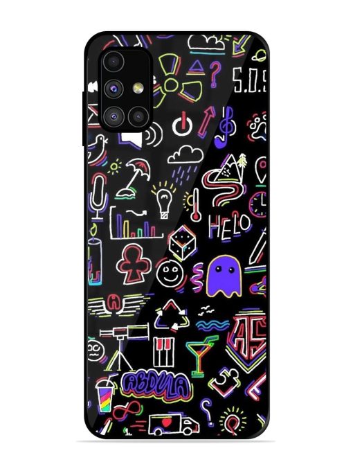 Neon Doodle Glossy Soft Edge Case for Samsung Galaxy M31S Chachhi