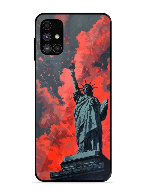 Lady Liberty'S Firework Finale Glossy Soft Edge Case for Samsung Galaxy M31S Chachhi