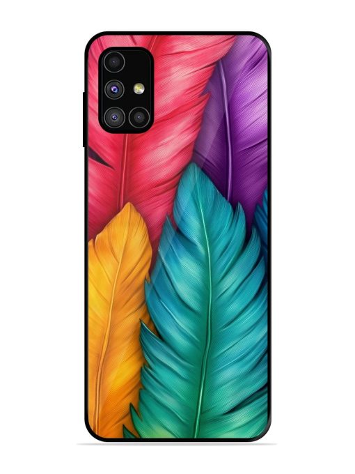 Rainbow Feathers Glossy Soft Edge Case for Samsung Galaxy M31S Chachhi