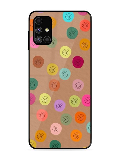 Swirly Dots On Kraft Glossy Soft Edge Case for Samsung Galaxy M31S Chachhi