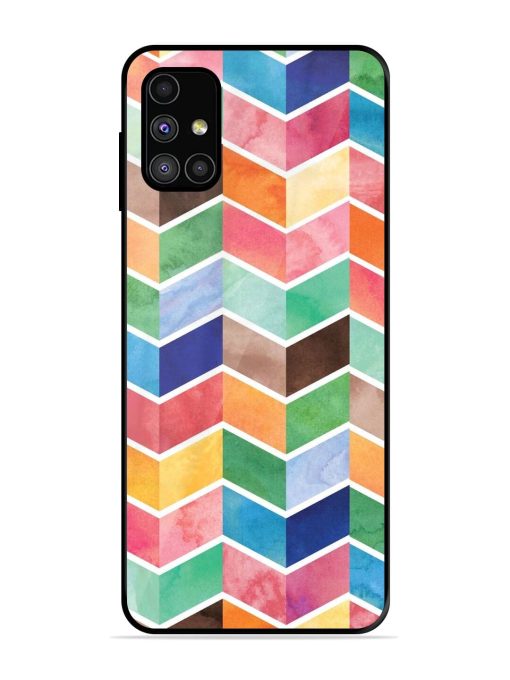 Watercolor Chevron Whimsy Glossy Soft Edge Case for Samsung Galaxy M31S Chachhi