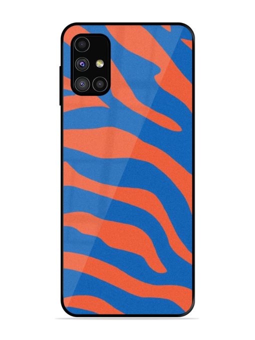 Zebra Stripes In Blue And Orange Glossy Soft Edge Case for Samsung Galaxy M31S Chachhi