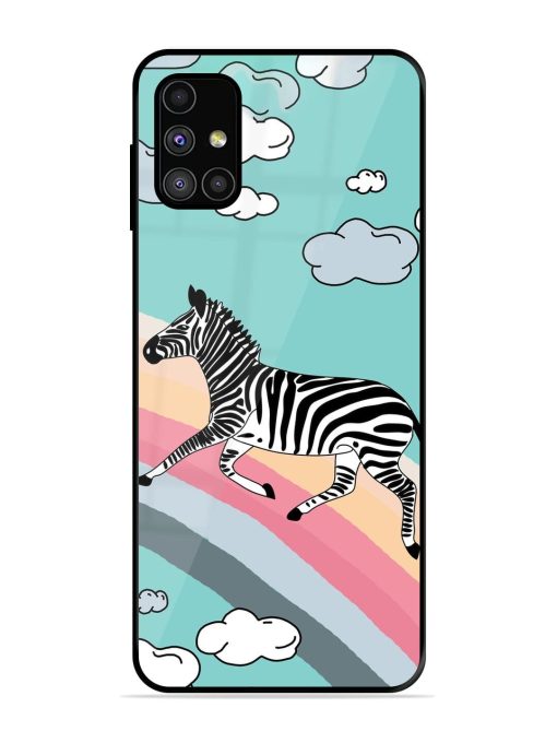 Zebra On A Rainbow Glossy Soft Edge Case for Samsung Galaxy M31S