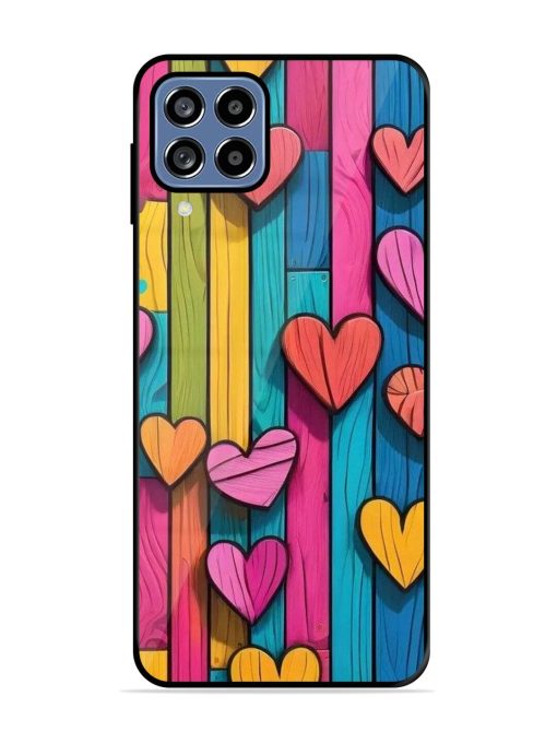 Rainbow Of Hearts Glossy Soft Edge Case for Samsung Galaxy M32 (4G) Chachhi