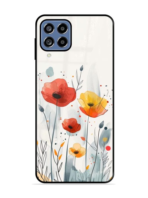 Poppy Fields Glossy Soft Edge Case for Samsung Galaxy M32 (4G) Chachhi