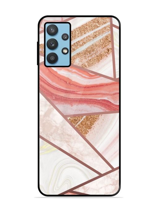 Rosy Mosaic Glossy Soft Edge Case for Samsung Galaxy M32 (5G)