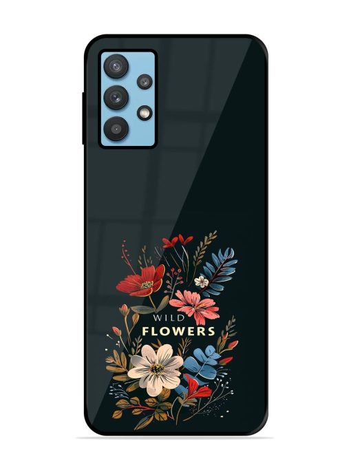 Dark Floral Glossy Soft Edge Case for Samsung Galaxy M32 (5G)