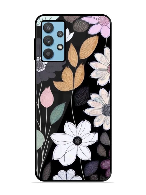 Whimsical Blooms On Black Glossy Soft Edge Case for Samsung Galaxy M32 (5G)