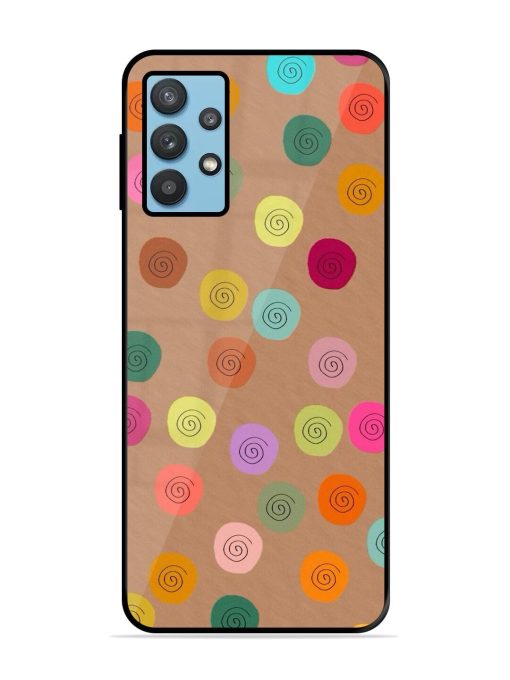 Swirly Dots On Kraft Glossy Soft Edge Case for Samsung Galaxy M32 (5G)