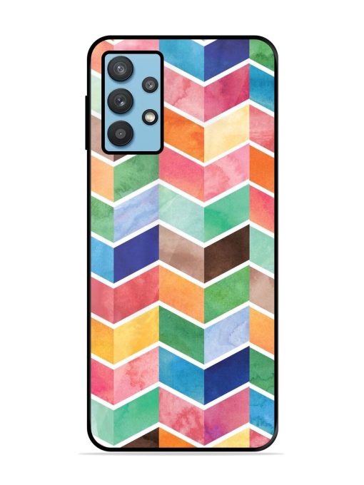 Watercolor Chevron Whimsy Glossy Soft Edge Case for Samsung Galaxy M32 (5G)