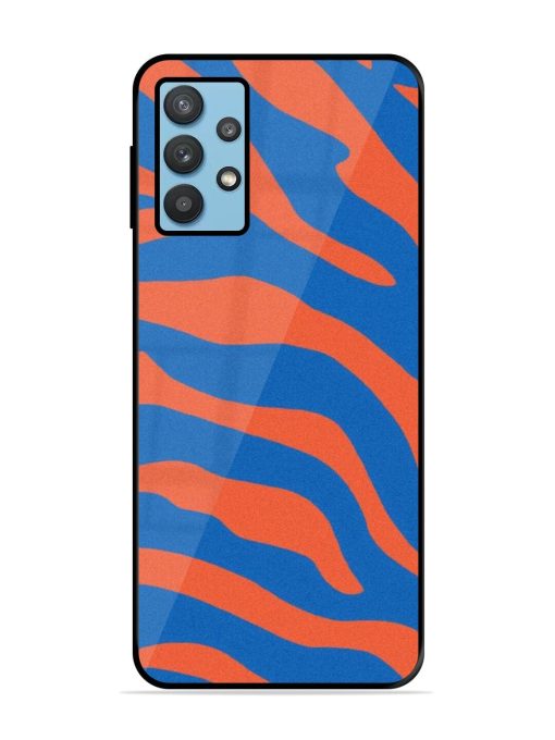 Zebra Stripes In Blue And Orange Glossy Soft Edge Case for Samsung Galaxy M32 (5G)