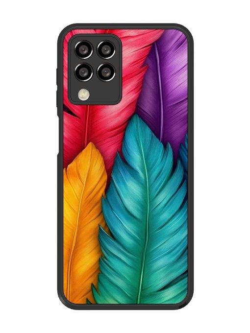 Rainbow Feathers Glossy Soft Edge Case for Samsung Galaxy M33 (5G) Chachhi