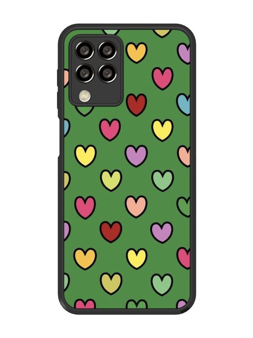 Rainbow Heart Parade Glossy Soft Edge Case for Samsung Galaxy M33 (5G)