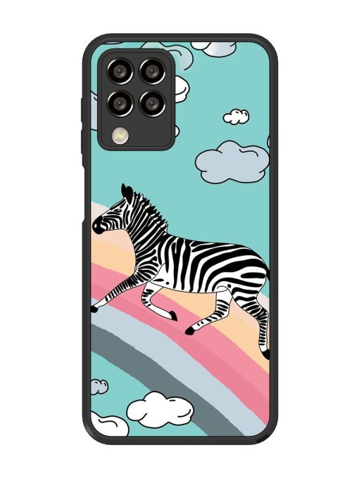 Zebra On A Rainbow Glossy Soft Edge Case for Samsung Galaxy M33 (5G) Chachhi