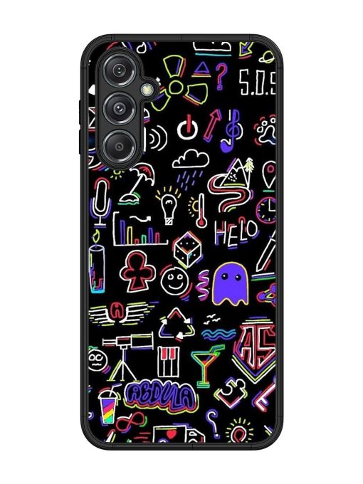 Neon Doodle Glossy Soft Edge Case for Samsung Galaxy M34 (5G) Chachhi