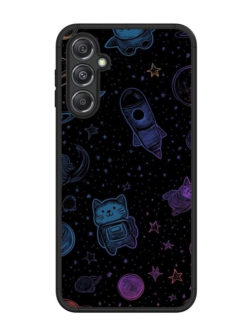 Cosmic Cat Chaos Glossy Soft Edge Case for Samsung Galaxy M34 (5G) Chachhi