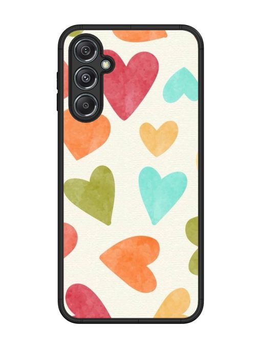 Watercolor Hearts Glossy Soft Edge Case for Samsung Galaxy M34 (5G) Chachhi