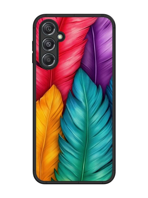 Rainbow Feathers Glossy Soft Edge Case for Samsung Galaxy M34 (5G) Chachhi