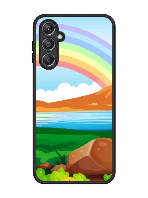 Rainbow Over The Lake Glossy Soft Edge Case for Samsung Galaxy M34 (5G) Chachhi