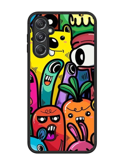 Whimsical Doodle Chaos Glossy Soft Edge Case for Samsung Galaxy M34 (5G) Chachhi