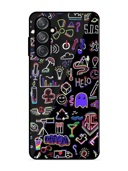 Neon Doodle Glossy Soft Edge Case for Samsung Galaxy M35 (5G) Chachhi