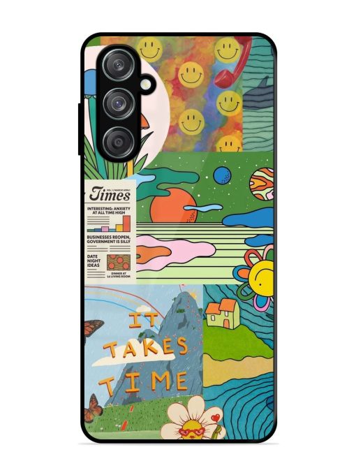 Groovy Vibes Glossy Soft Edge Case for Samsung Galaxy M35 (5G) Chachhi