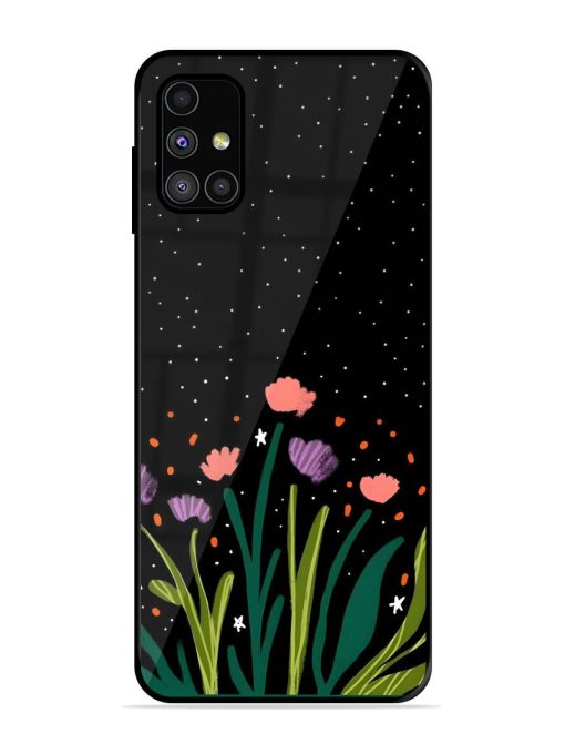 Midnight Bloom Glossy Soft Edge Case for Samsung Galaxy M51 Chachhi