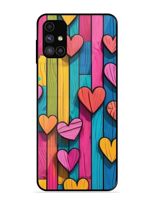 Rainbow Of Hearts Glossy Soft Edge Case for Samsung Galaxy M51 Chachhi