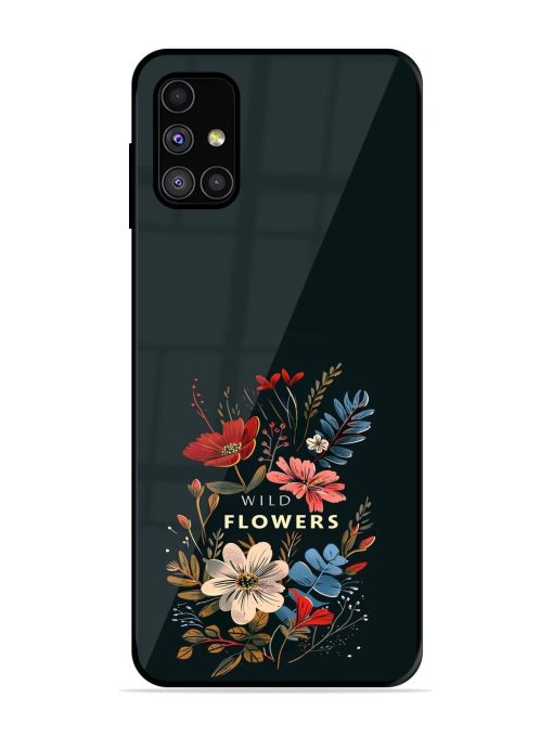 Dark Floral Glossy Soft Edge Case for Samsung Galaxy M51 Chachhi