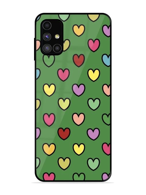 Rainbow Heart Parade Glossy Soft Edge Case for Samsung Galaxy M51 Chachhi