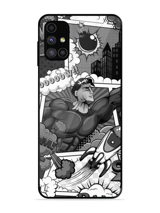 Comic Book Chaos Glossy Soft Edge Case for Samsung Galaxy M51 Chachhi