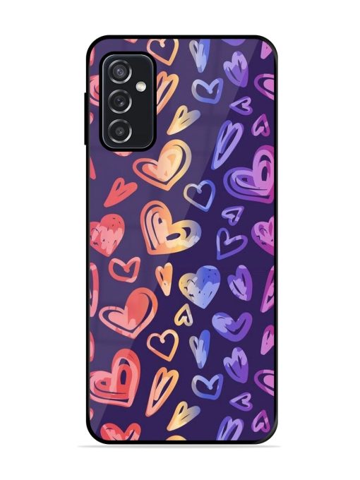 Rainbow Hearts Glossy Soft Edge Case for Samsung Galaxy M52 (5G) Chachhi