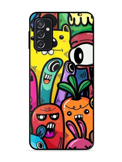 Whimsical Doodle Chaos Glossy Soft Edge Case for Samsung Galaxy M52 (5G) Chachhi