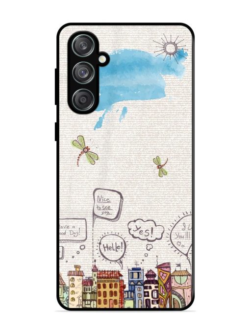 Doodle City Glossy Soft Edge Case for Samsung Galaxy M55 (5G) Chachhi