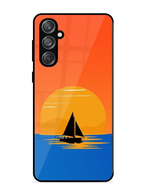 Sunset Sail Glossy Soft Edge Case for Samsung Galaxy M55 (5G) Chachhi