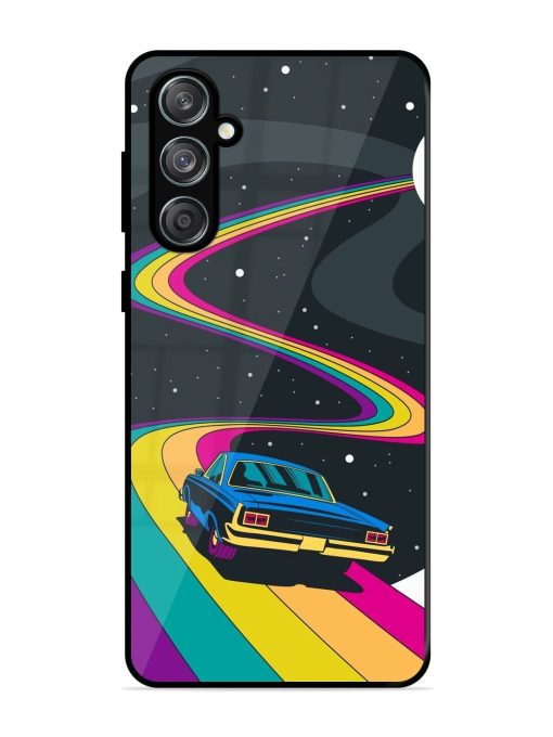 Rainbow Road Glossy Soft Edge Case for Samsung Galaxy M55 (5G) Chachhi