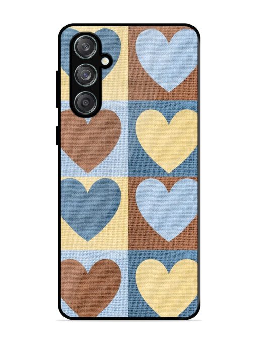 Hearts On Canvas Glossy Soft Edge Case for Samsung Galaxy M55 (5G) Chachhi