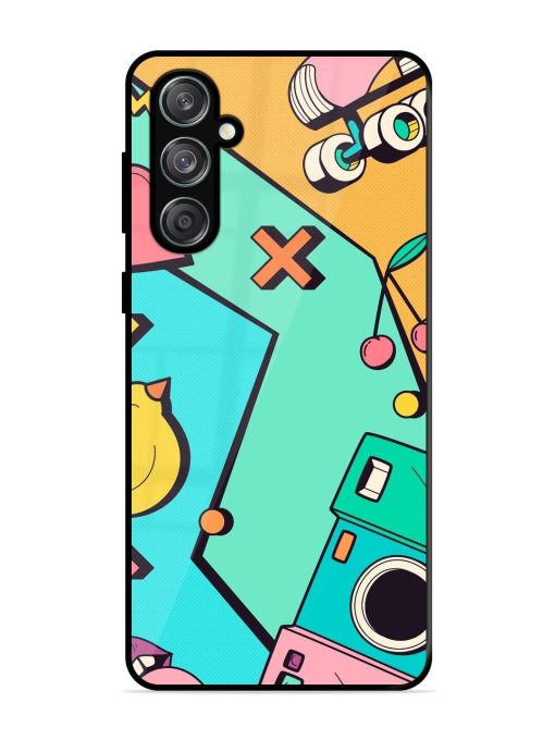 Retro Remix Glossy Soft Edge Case for Samsung Galaxy M55 (5G) Chachhi