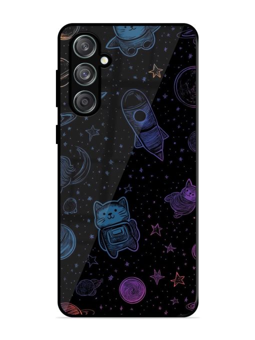 Cosmic Cat Chaos Glossy Soft Edge Case for Samsung Galaxy M55 (5G) Chachhi