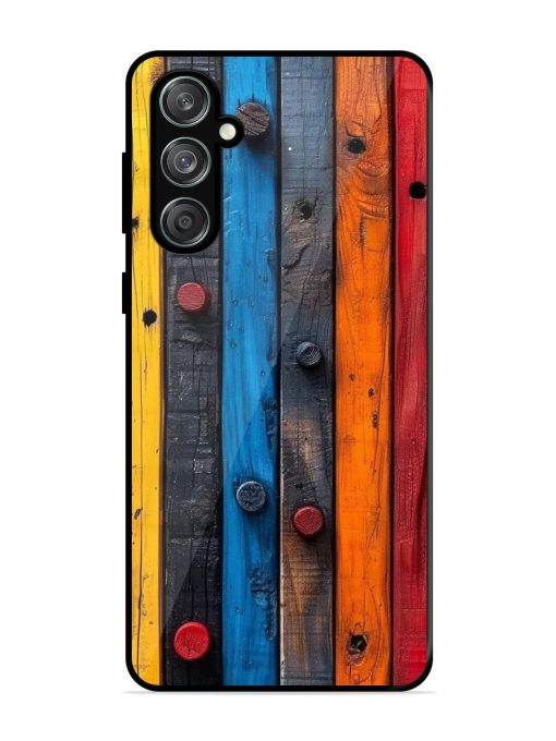 Rainbow Plank Glossy Soft Edge Case for Samsung Galaxy M55 (5G) Chachhi