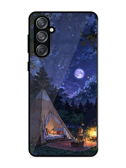 Moonlight Camping Glossy Soft Edge Case for Samsung Galaxy M55 (5G) Chachhi