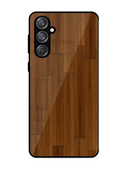 Warm Woodgrain Glossy Soft Edge Case for Samsung Galaxy M55 (5G) Chachhi