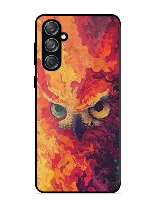 Fiery Owl Glossy Soft Edge Case for Samsung Galaxy M55 (5G) Chachhi