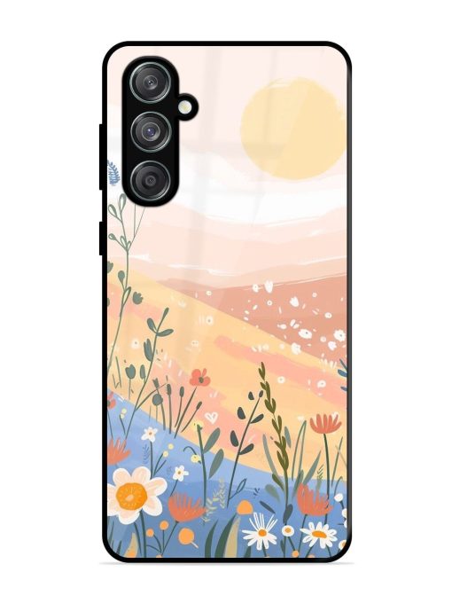 Golden Hour Blooms Glossy Soft Edge Case for Samsung Galaxy M55 (5G) Chachhi