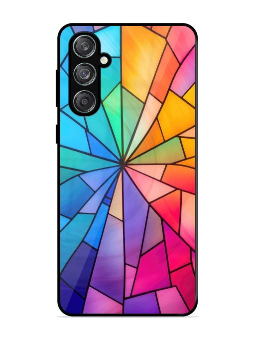 Stained Glass Kaleidoscope Of Colors Glossy Soft Edge Case for Samsung Galaxy M55 (5G) Chachhi