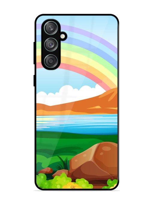 Rainbow Over The Lake Glossy Soft Edge Case for Samsung Galaxy M55 (5G) Chachhi