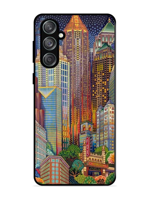 Neon Nightscape Glossy Soft Edge Case for Samsung Galaxy M55 (5G) Chachhi