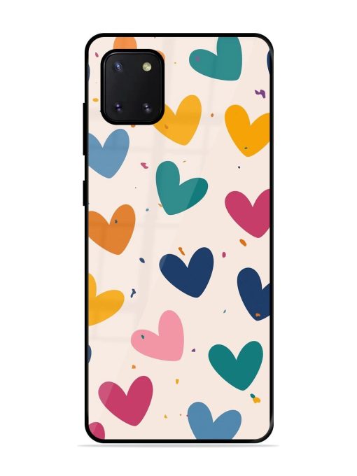 Rainbow Hearts Glossy Soft Edge Case for Samsung Galaxy Note 10 Lite Chachhi