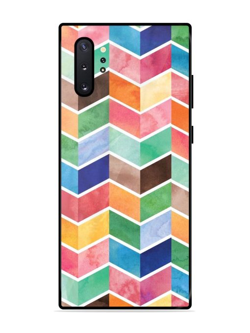 Watercolor Chevron Whimsy Glossy Soft Edge Case for Samsung Galaxy Note 10 Plus Chachhi