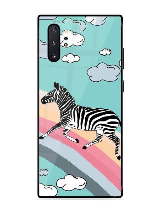 Zebra On A Rainbow Glossy Soft Edge Case for Samsung Galaxy Note 10 Plus Chachhi